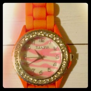 Geneva Silicone Orange Watch